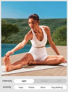 GLOWMODE FeatherFit™ Ruched Racerback Sports Bra Fall Winter - White - View 9