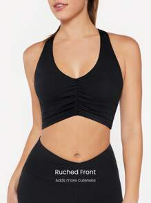 GLOWMODE Featherfit™ Sport-bh Mit Gerafftem Racerback