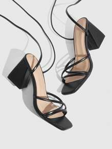 CUCCOO SZL Woman Shoes Black Fashionable Versatile High-Heeled Sandals For Summer Graduation Heels Prom Heels Vacation Shoes Party Baddie Chic Gorgeous Style Disco Party Night Out Spring Shoes Spring Break Easter For Christmas - Black - View 5