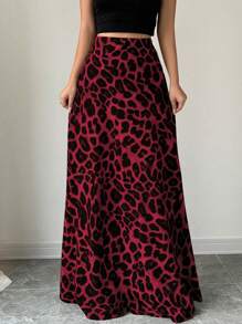 RosyDaze 女士豹纹休闲长裙女士裙子