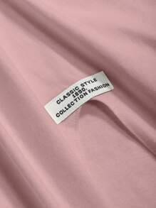 DAZY Letter Patched Detail Split Hem Drop Shoulder Tee - Pink - View 4