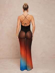 Lumalex Spring Outing Swimsuit Swimwear Swim Cover-Up Bikini Set Summer Swimsuit Swimwear Swim Vacation Easter Bohemian BOHO Sea Beach Hot Outdoor Richly Layered Wedding Season Banquet Coming Of Age Ceremony Beach Seaside Women's Extra Long Casual Dress, Fashionable For Summer