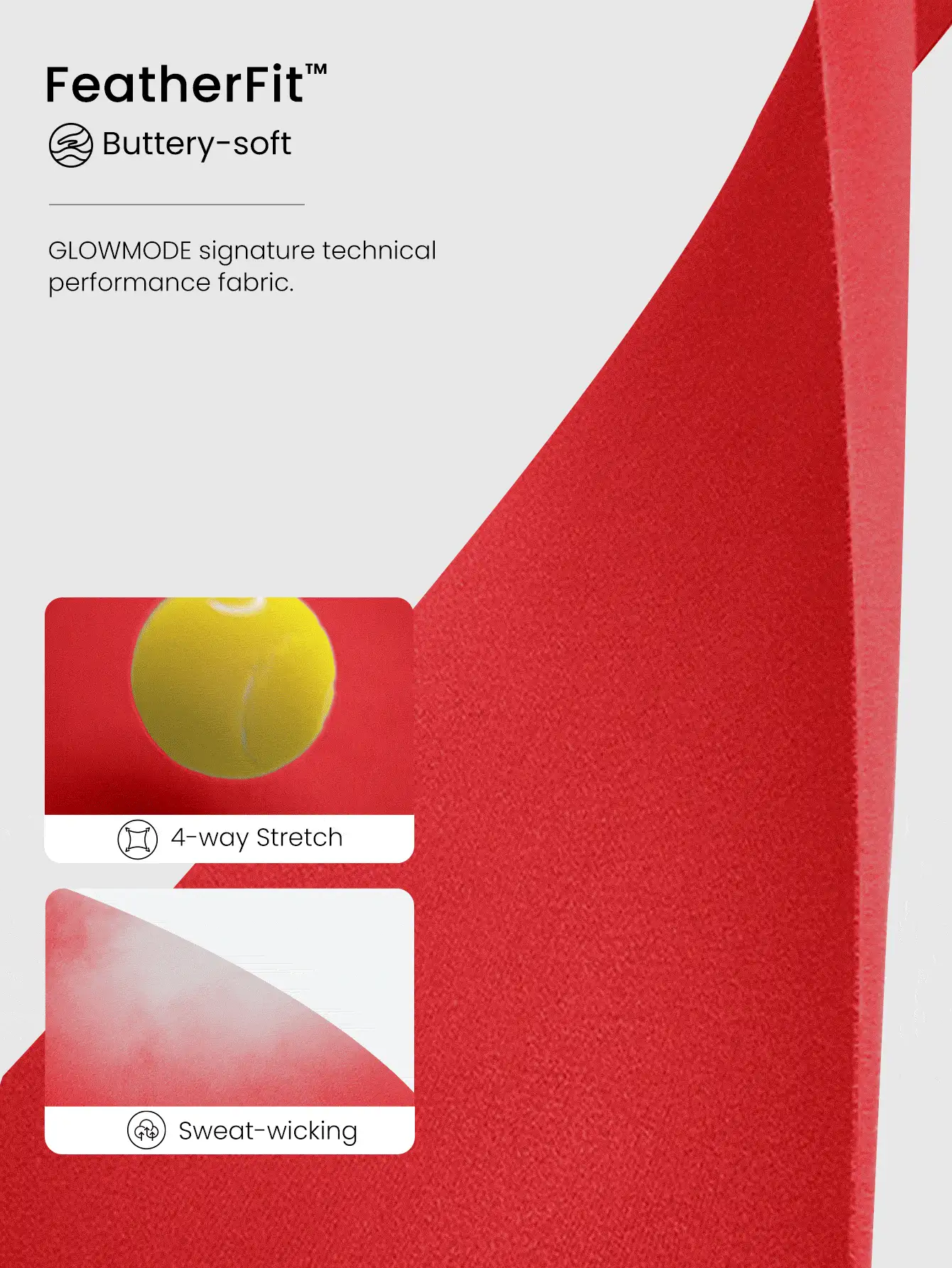 GLOWMODE FeatherFit™ Strappy Back Sports Bra Red Tank Top Low Impact Yoga Daily Fall Winter