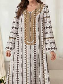 Al Najma Women's Simple Stylish Arabic Style Dress, Suitable For Summer,Modest