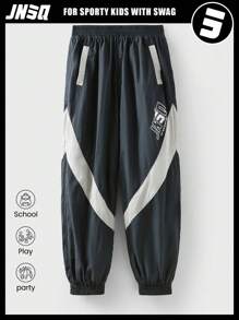SHEIN Pantalon de sport décontracté pour la rentrée scolaire, pantalon de jogging ample à taille élastique et jambes larges pour préadolescentes