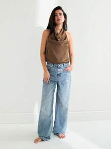 Maija Áo sơ mi cổ yếm màu cà phê rộng rãi thời trang và giản dị, phong cách mới xuân/hè 2025, thoải mái cho lễ hội âm nhạc, bãi biển, kỳ nghỉ, thường ngày, trang phục nghỉ dưỡng lãng mạn ở đô thị, thích hợp cho đi chơi, tiệc tùng, khách dự tiệc cưới, trang phục công sở giản dị sang trọng cổ điển, người đi làm ở đô thị cao cấp giản dị, tổng biên tập cùng phong cách, tiệc nghỉ dưỡng xã hội ở đô thị, quyến rũ lãng mạn, thời trang, đa năng; thích hợp cho kỳ nghỉ hè - Màu nâu  Mocha - Xem 9