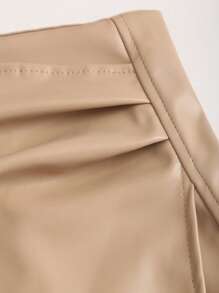 Sweetra Women's Vintage American Style Sexy Bodycon Mini Skirt, Pure Black Color, Suitable For All Seasons - Khaki - View 3