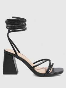 CUCCOO SZL Woman Shoes Black Fashionable Versatile High-Heeled Sandals For Summer Graduation Heels Prom Heels Vacation Shoes Party Baddie Chic Gorgeous Style Disco Party Night Out Spring Shoes Spring Break Easter For Christmas - Black - View 3