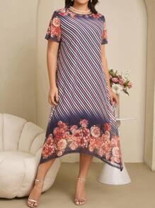 EMERY ROSE Đầm thanh lịch đơn giản tay ngắn cỡ lớn, phù hợp cho mùa hè - Nhiều màu - Xem 5