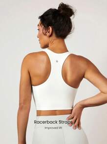 GLOWMODE FeatherFit™ Ruched Racerback Sports Bra Fall Winter - White - View 3