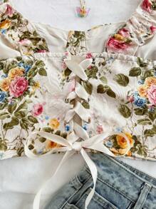 Soleia Tops com estampa floral de verão, mulher de férias, Páscoa, espartilho, roupa ocidental, festival rave, festival de música, mulheres de concerto, regata vintage de jacquard para mulheres primavera