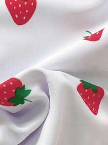 Swim Mod Women's Refreshing Strawberry Print Halter Sexy Fashion Bikini Set - Yellow - View 6