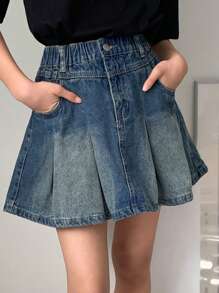 DAZY Tween Girl Denim Mini Skirt, Summer, Back To School - Blue - View 1