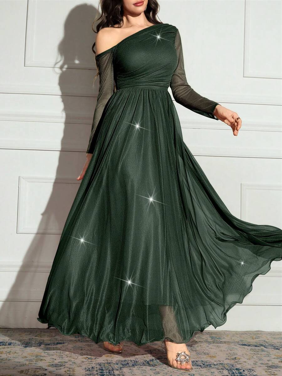 Modelyn Women's Long Dress, Minimalist Style Suitable For Summer - Dark Green - View 1