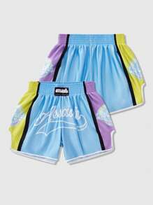 ROMWE MEN Prep 男士搏击拳击运动短裤，适合日常穿着，春夏季