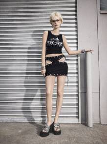 Sugerpunk Summer Fashion Zebra Pattern Buckle Thick Sole Platform Sandals - Black and White - View 2