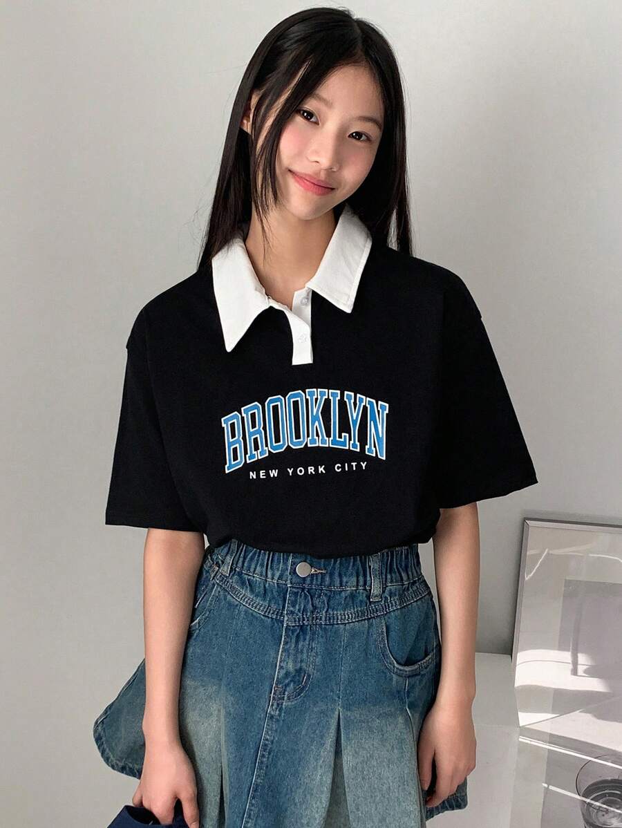 Dazy Kids Tween Girl Fall T-Shirt - Black - View 1