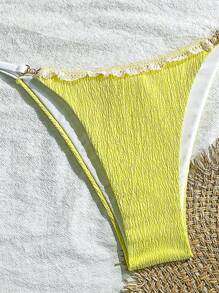 Swim Mod 女士夏季花卉装饰浪漫抹胸比基尼套装