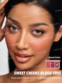 SHEGLAM Paleta De Rubores En Polvo De 3 Colores Sunset Cruise De Sweet Cheeks Blush Trio No Se Desvanece, Multiusos, No Grasoso, Con Brillo, Ligero, Aterciopelado Y Suave, Colorete , Navidad, Invierno, Rosa, MarróN, Morado, Rosa Blush GraduacióN CumpleañOs Vacaciones Verano OtoñO Y2K Elegante Moda Mujeres Maquillaje CosméTico Fiesta Playa Viaje Camping Aire Libre Escuela Campus ExcursióN Festivales DecoracióN Regalo Presente Rosa Chica Cosplay Mejor Color Encanto Vibra