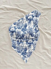 Soleia Top ajustado informal con un hombro, con arrugado, fruncido, dobladillo asimétrico, estampado de animales marinos, estampado azul - Multicolor - Ver 5