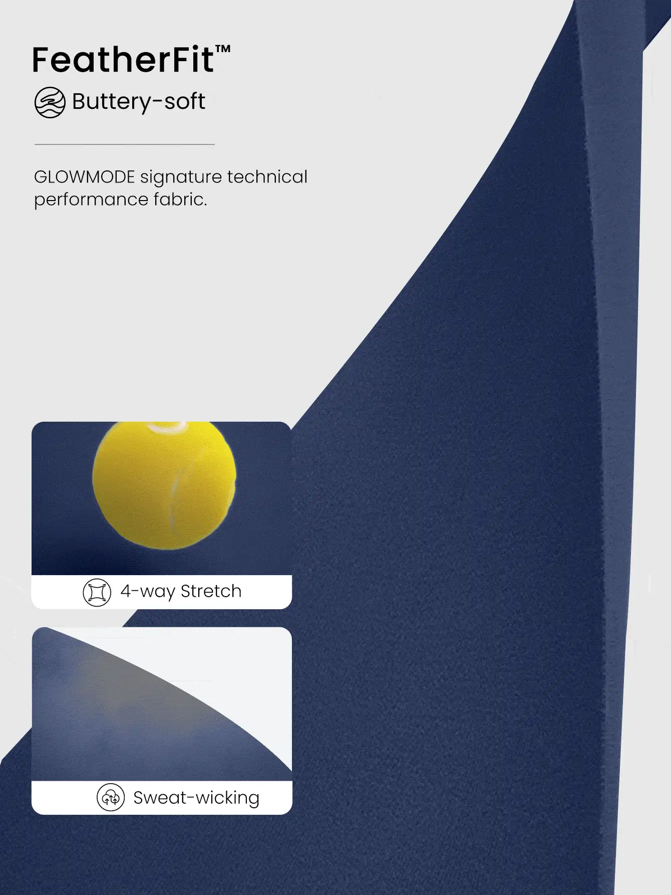 GLOWMODE 21" FeatherFit™ Capris Yoga Leggings Buttery Soft Non See-Through Tummy Control Gym Tights   With Hidden Pocket At Waist Fall Winter - Navy Blue - View 6