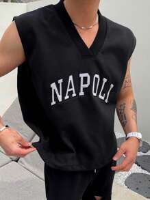 DAZY Top de tirantes con parche con letra de verano