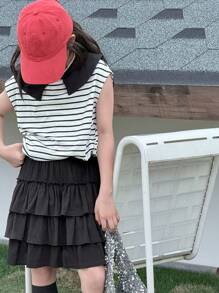 DAZY 2pcs Tween Girl Autumn Outfit,Back To School Clothes - Black - View 3