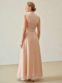 MOTF PREMIUM LINEN WRAP SLEEVELESS DRESS - Dusty Pink - View 6