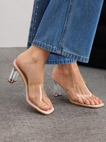 CUCCOO SZL Giày nữ thời trang tối giản gót vuông đế dày trong suốt TPU Mules Sandals cho mùa hè Giày cao gót tốt nghiệp Giày cao gót dự tiệc Giày đi nghỉ Tiệc Baddie Chic Phong cách tuyệt đẹp Giáng sinh Mùa thu Năm mới Ngày lễ Ngày lễ tình nhân Ngày lễ tình nhân - Trong sáng - Xem 9