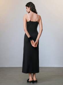 SHEIN Unity Robe fourreau maxi avec couleurs contrastées, sexy