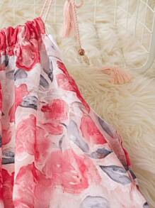 SHEIN Clasi 大码花卉印花夏季度假吊带连衣裙