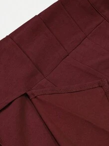 Sweetra 美国设计感高腰开衩A字裙女裙Y2K新年款 - 紅色 - 查看 4