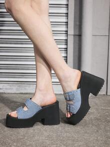 Sugerpunk Damen-Sandaletten mit dicker Sohle, verstellbarer Schnalle, Modisch