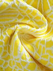 Swim Mod Women Knit Jacquard Thick Strap Wireless Top And Thong Bikini Bottom 2 Pieces Beach Swimwear Set For Spring Summer Vacation