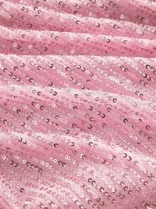 SHEIN MOD Women's Pink Sequin Spaghetti Strap Dress, Party Dress,Rave Outfits,Pastel Dress,Graduation Dress,Western Women Outfits,Pastel Dress - Pink - View 3