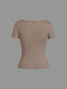 SHEIN EZwear 4 件装女士休闲简约纯色针织 T 恤 - 彩色 - 查看 3