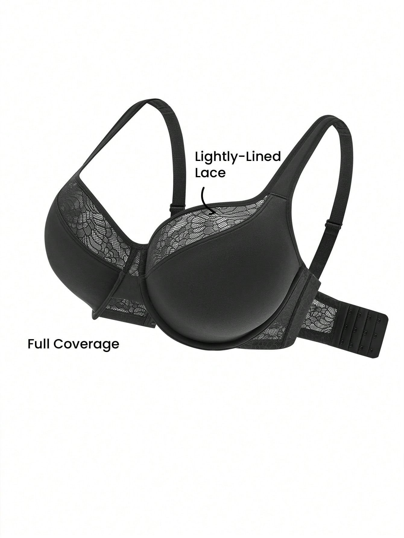 Plus Full Coverage Unlined Lace Bra