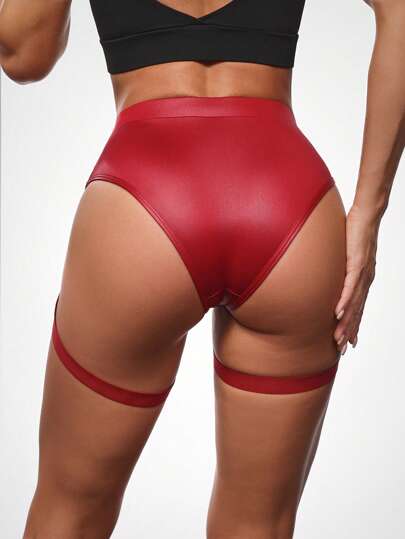 Menodora SHEIN Sport 女士纯色简约舞蹈运动三角裤，休闲日常穿着