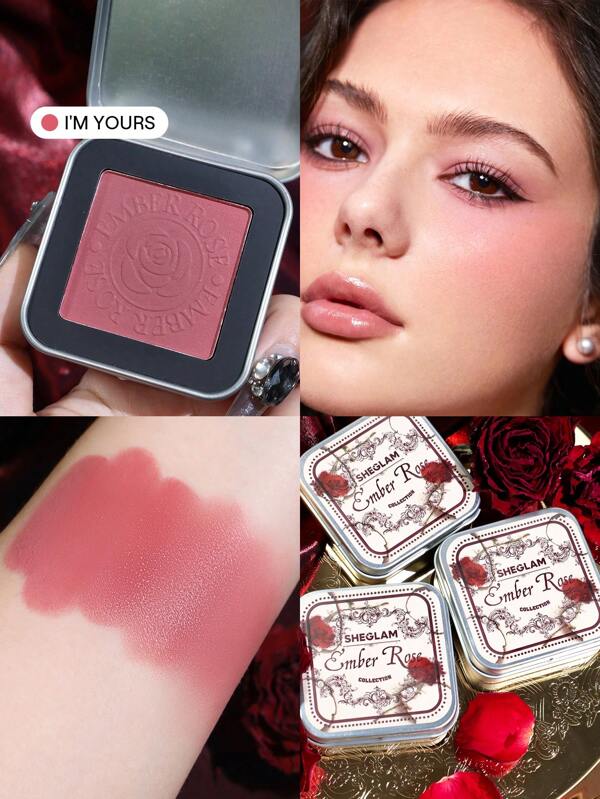 SHEGLAM Ember Rose Eternal Flame Cream Blush-I'M Yours Valentinstagsgeschenk Creme-Zu-Puder-Rouge-Palette Hochpigmentiert Lichtecht Langanhaltend NatüRlich Einfach Zu Verwendende Rouge-Box Rare Marke SchöNheit Make-Up Kosmetik FüR Damen MäDchen Perfekt FüR Herbst Winter Ideal FüR Y2K Schick Mode Geeignet FüR Geburtstag Weihnachten PräSent Party Fertig Beste Farbe