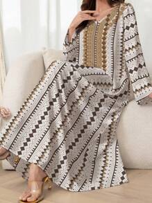 Al Najma Women's Simple Stylish Arabic Style Dress, Suitable For Summer,Modest