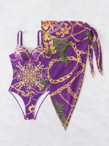 Swim Vcay Two Pieces Swimsuit, Push Up, With Steel Rings, Patented Print, Copyright Purchased - Multicolor - View 3