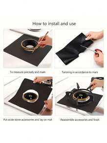 6pcs Gas Stove Protection Pads (10.6 In X 10.6 In ) Reusable, High Temperature Stable, Oil Resistant, Non Stick, Easy To Clean, Kitchen Accessories - Multicolor - View 9