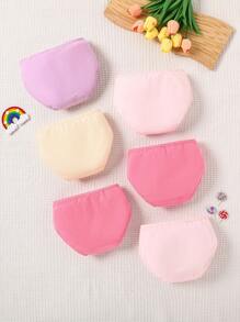 6pcs/Pack Young Girl' Cute Animal Print Cotton Triangle Panties - Multicolor - View 2