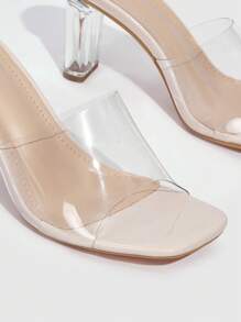CUCCOO SZL Giày nữ thời trang tối giản gót vuông đế dày trong suốt TPU Mules Sandals cho mùa hè Giày cao gót tốt nghiệp Giày cao gót dự tiệc Giày đi nghỉ Tiệc Baddie Chic Phong cách tuyệt đẹp Giáng sinh Mùa thu Năm mới Ngày lễ Ngày lễ tình nhân Ngày lễ tình nhân - Trong sáng - Xem 4