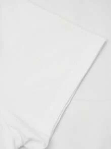 SHEIN CURVE+ 女式休闲圆领 T 恤，带有 ONLYFANS 卡通印花，夏季针织涤纶上衣，带氨纶，常规长度短袖 T 恤，适合春夏季