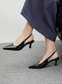 CUCCOO BIZCHIC Black Pointed Toe Women High Heels, Simple Commuter Versatile Pumps - Black - View 4