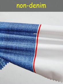 SHEIN Playful Pals 女宝宝牛仔蓝色时尚简约 3D 蝴蝶结连体衣 - 藍色 - 查看 8