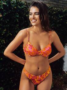 Swim Mod Women's 2pcs/Set Swimwear Bikini Set With Adjustable Shoulder Strap & Random Pattern, Suitable For Summer Beach Vacation - Multicolor - View 4