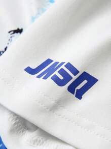 JNSQ 返校户外运动短袖 T 恤，儿童撞色圆领趣味印花运动短袖 T 恤 - 彩色 - 查看 8