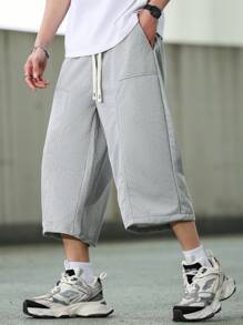 Manfinity Hypemode Pantalón deportivo casual y suelto para hombres con diseño de cintura con cordón
